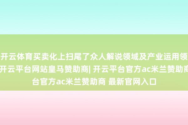 开云体育买卖化上扫尾了众人解说领域及产业运用领域的多项打破-开云平台网站皇马赞助商| 开云平台官方a
